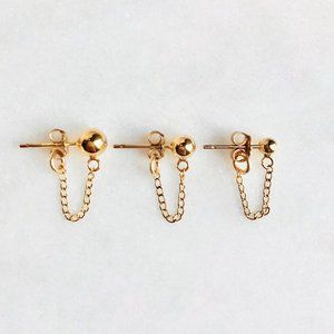 14K gold-filled ball and chain earrings